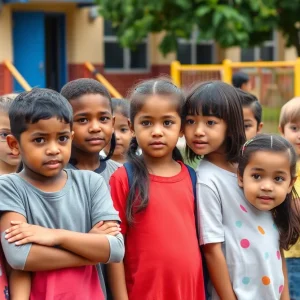 Children in a Dallas school playground expressing concern over immigration enforcement