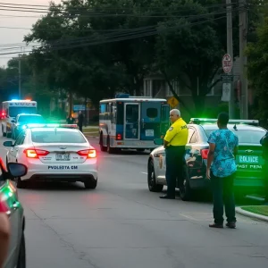 Police and emergency responders at a Dallas shooting scene