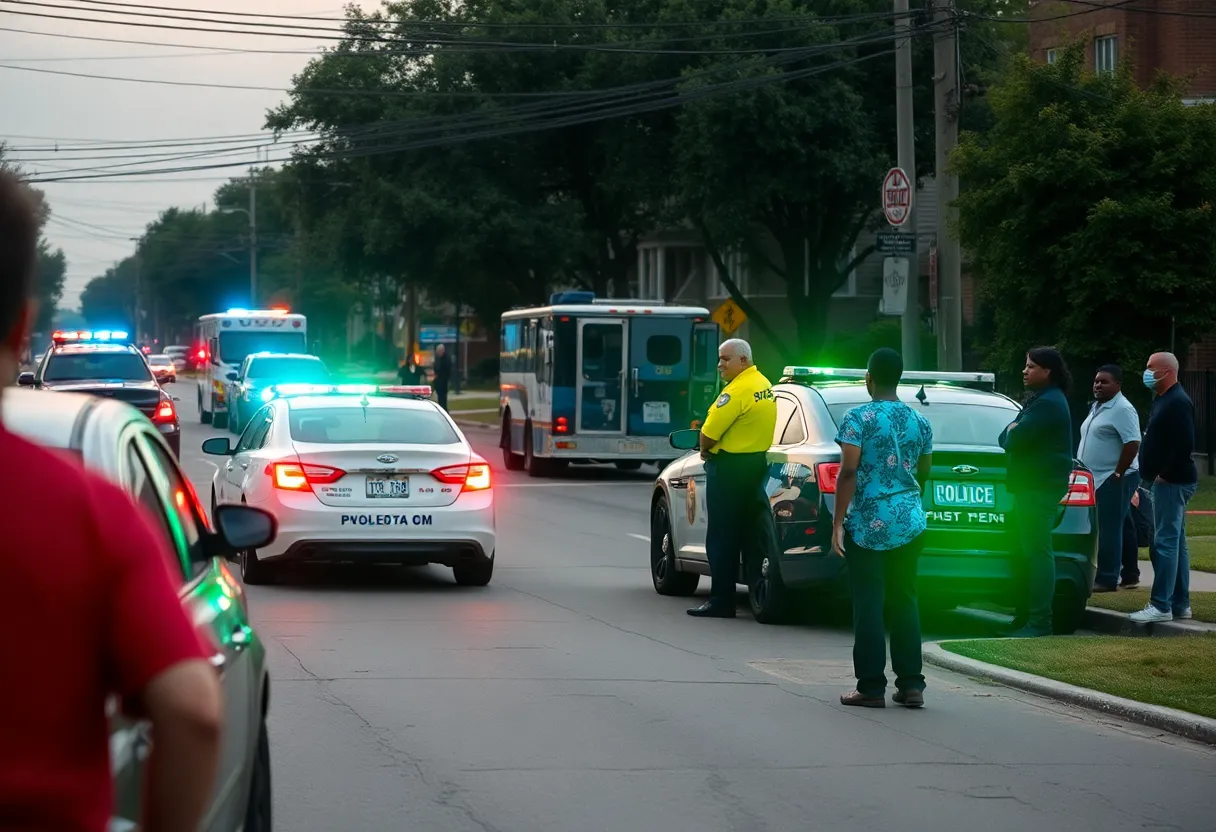 Police and emergency responders at a Dallas shooting scene