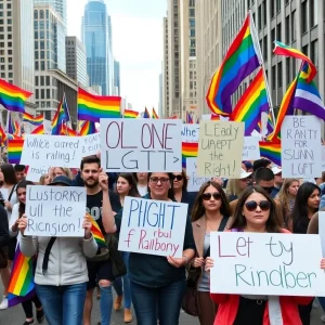 Dallas Trans community members marching for rights