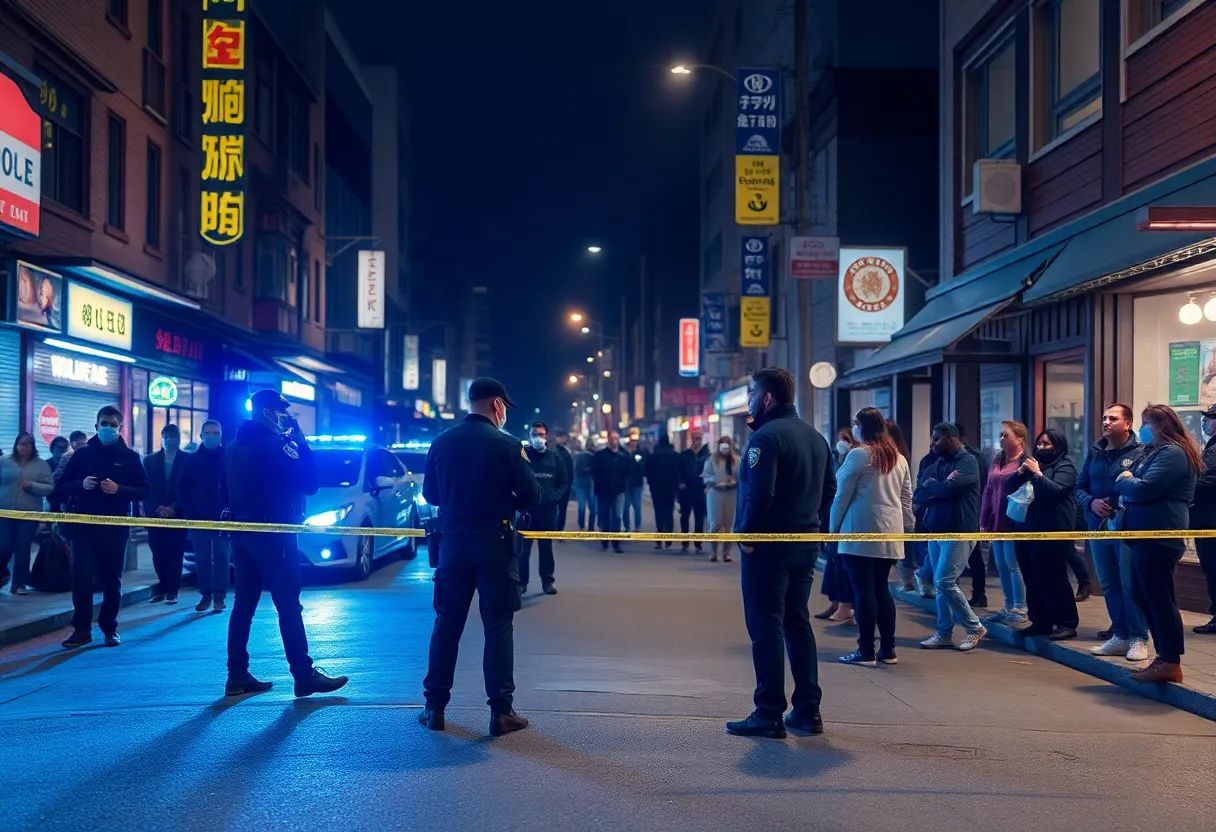 Police presence at a shooting scene in Deep Ellum