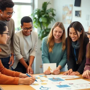 A group working on disability inclusion projects