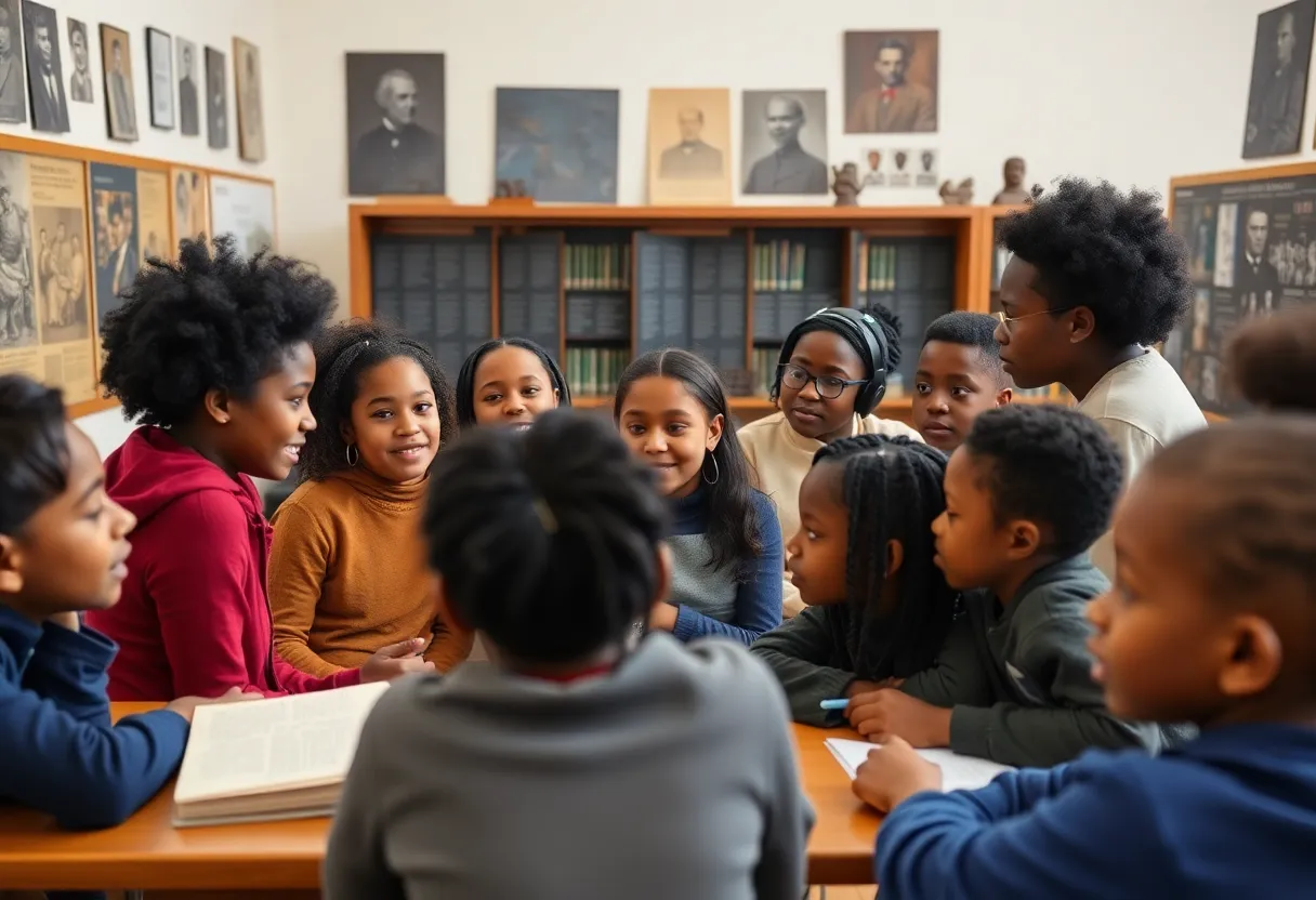 Students participating in the Freedom School program at the African American Museum