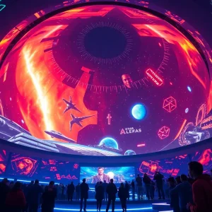 A futuristic immersive cinema experience with an LED dome