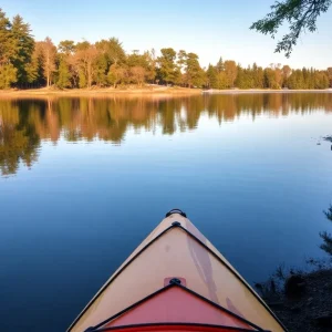 Lake Lavon with kayaks and scenic nature