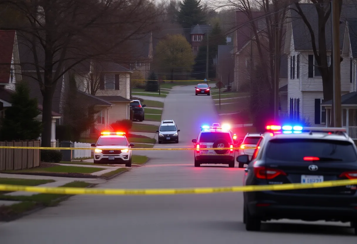 Emergency response at a residential neighborhood in Minnesota
