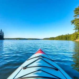 Kayak on Lake Lavon with surrounding nature