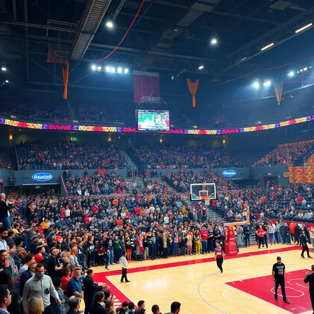 NBA game atmosphere in Mexico City during Día de Muertos celebrations