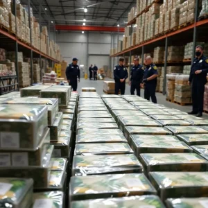 Allen police officers conducting a raid on illegal THC products
