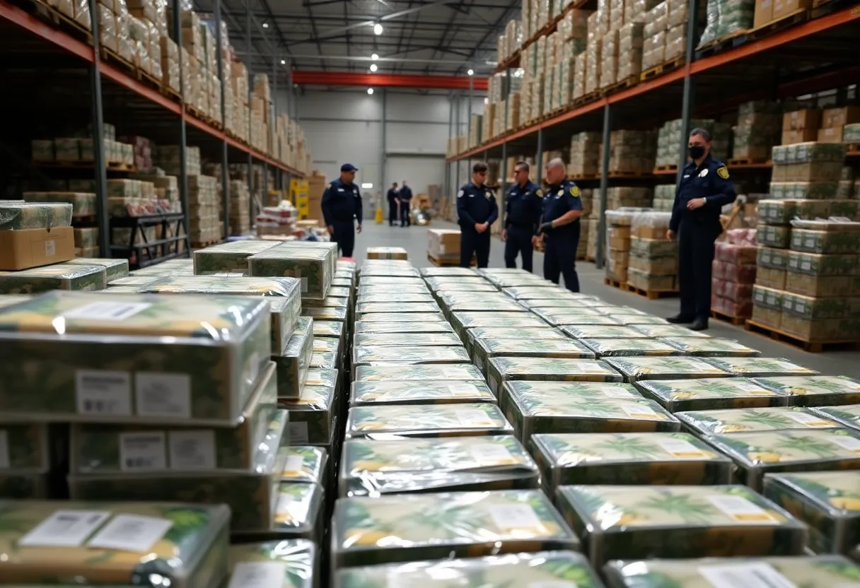 Allen police officers conducting a raid on illegal THC products