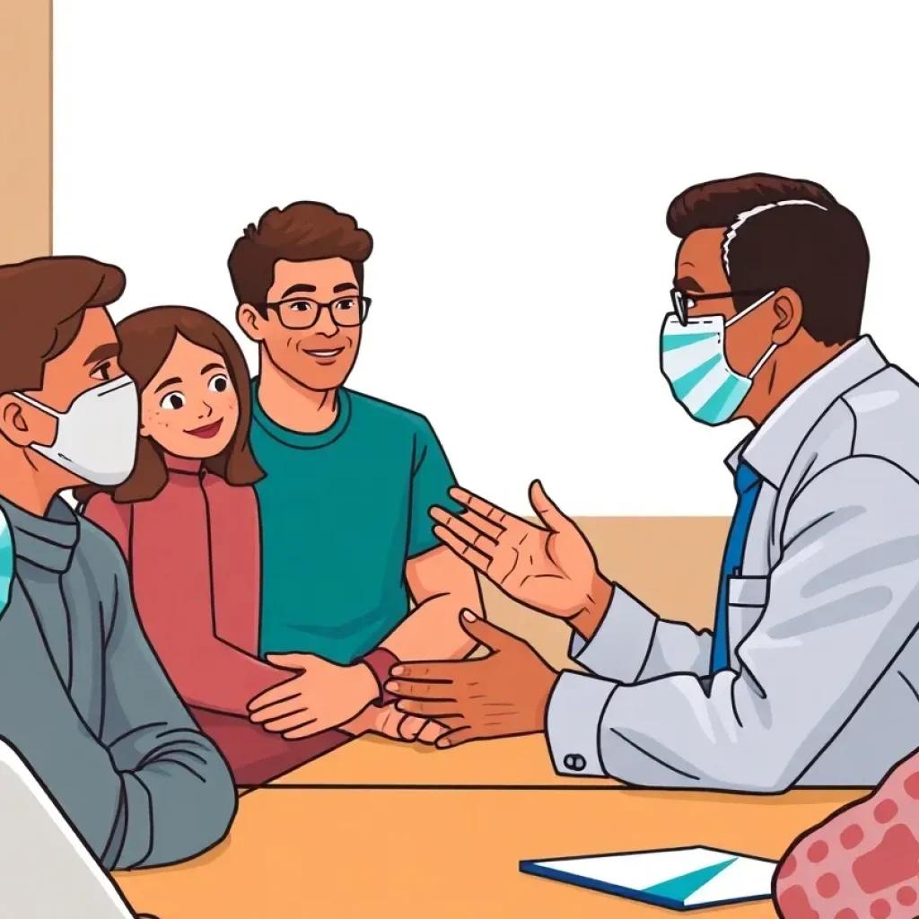 Public health officials inform community about measles vaccination.