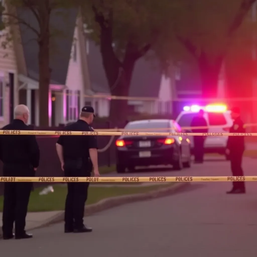 Police investigation scene following a shooting in Dallas neighborhood