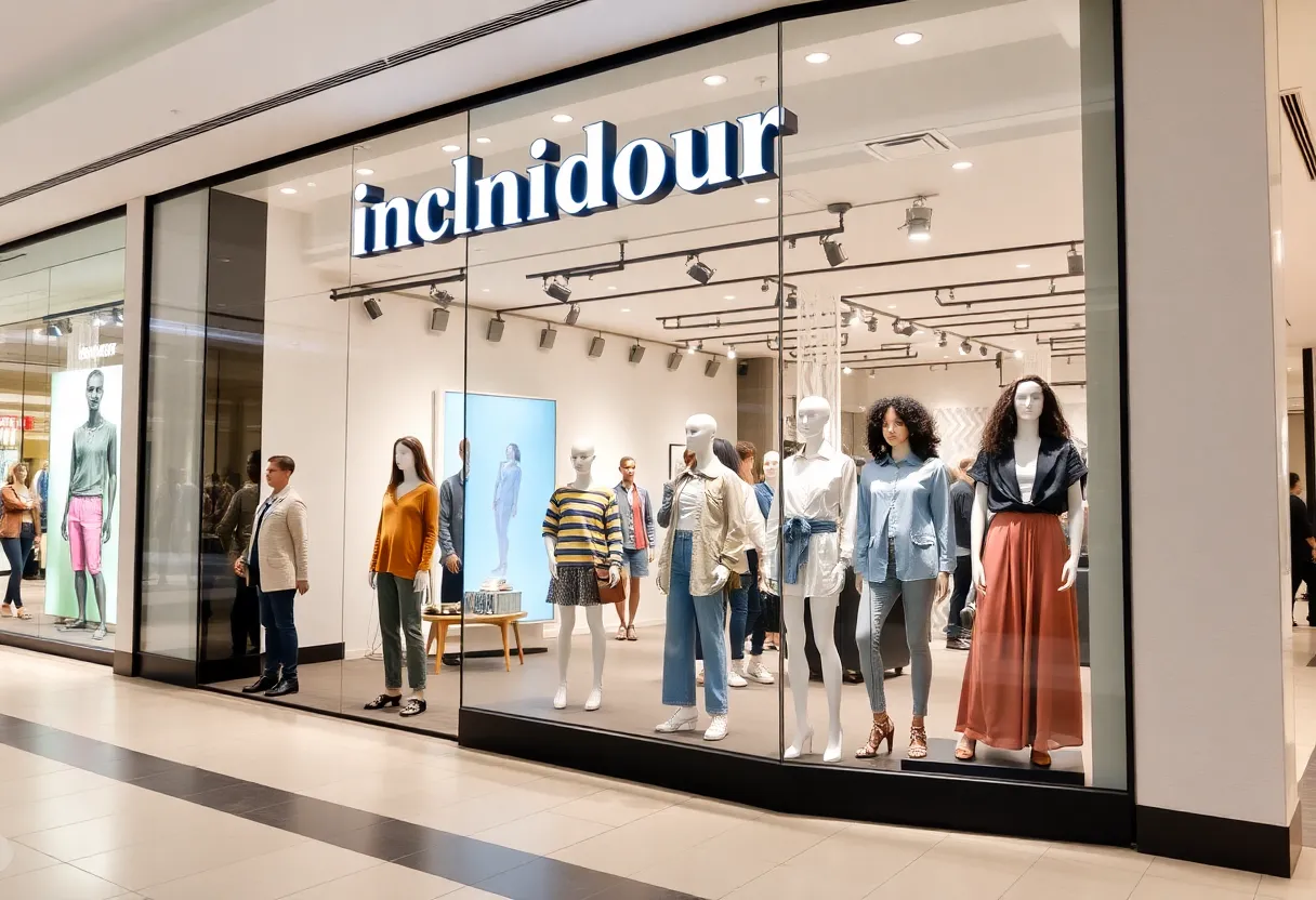 Modern retail store front for SKIMS brand