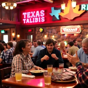 Diners Enjoying Texas Roadhouse