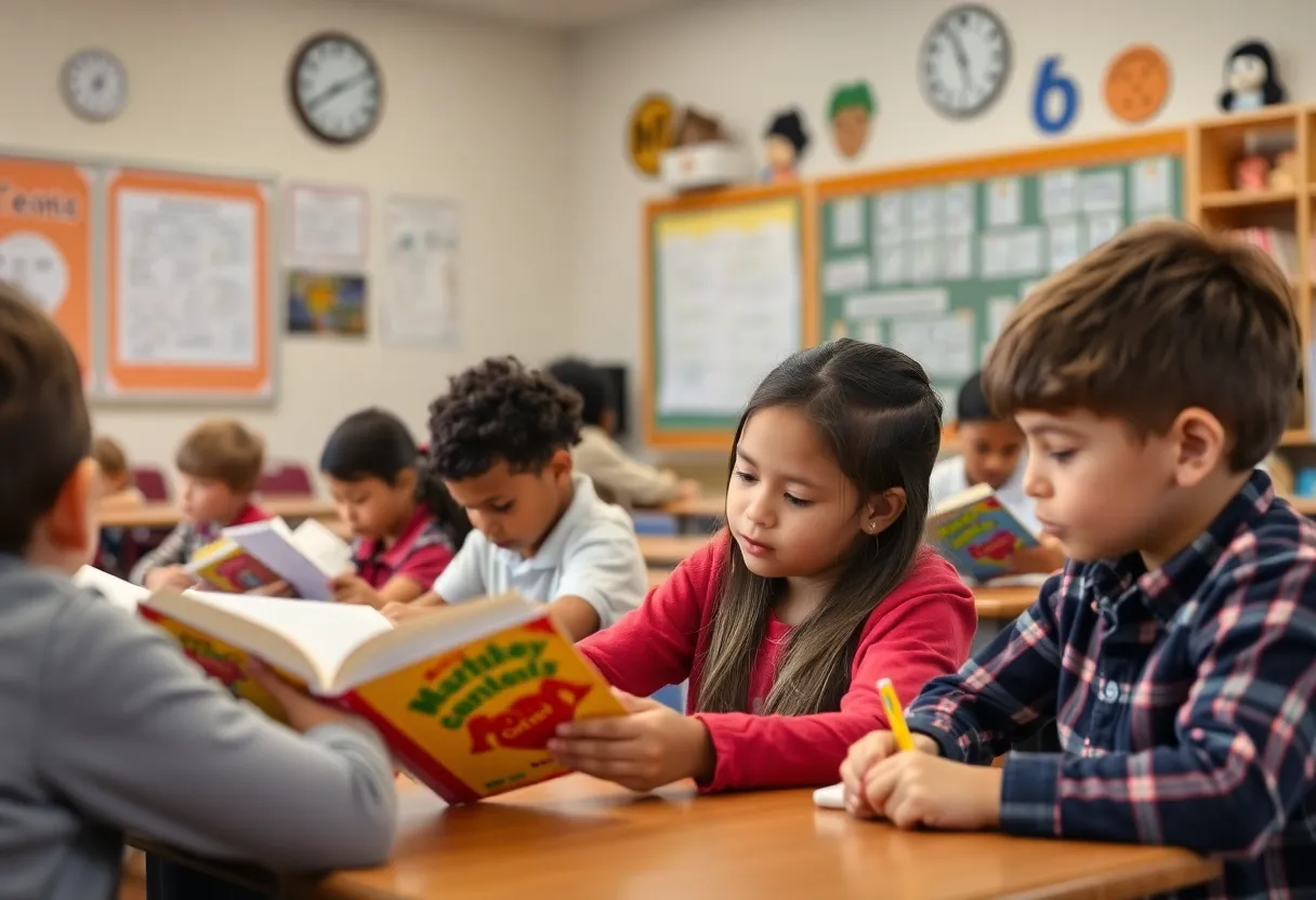 Students in a Texas classroom engaged in learning activities