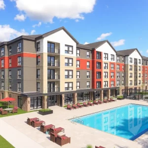 Rendering of The Culbreath affordable senior housing development in Dallas