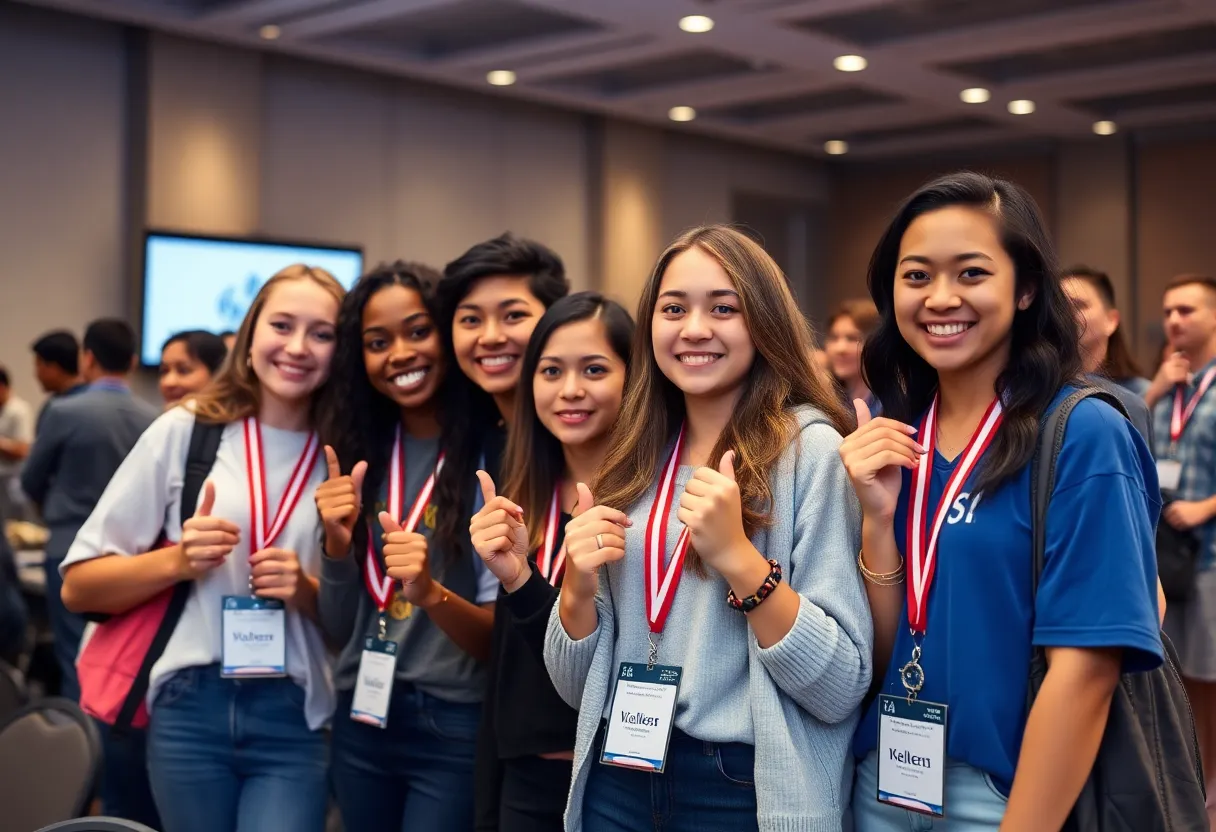 Dallas College students celebrating their achievements at the SkillsUSA conference