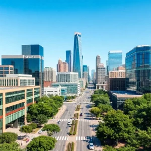 Aerial view of Dallas Fort Worth showcasing life sciences facilities and urban landscape.