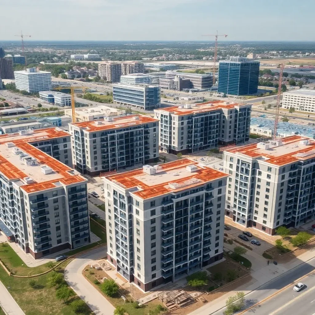 Aerial view of Dallas multifamily developments