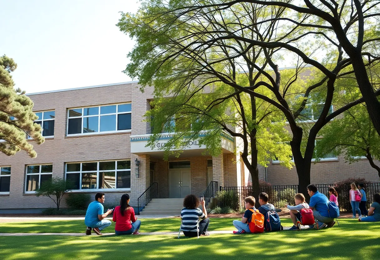 Outdoor learning environment at a Dallas school