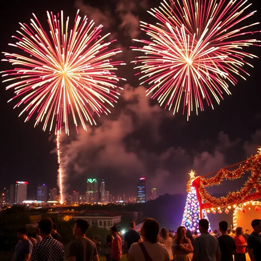 Fireworks over a North Texas city celebrating Independence Day