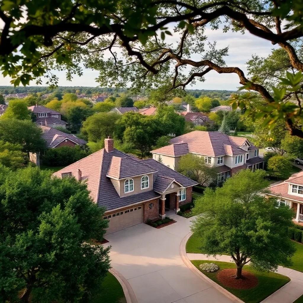 Residential streets in Highland Park, Texas