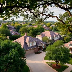 Residential streets in Highland Park, Texas