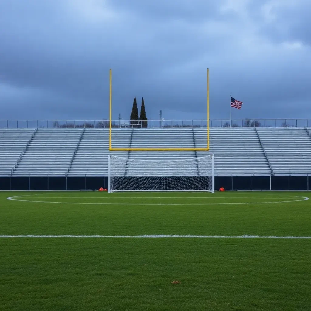 High school soccer field in Highland Park