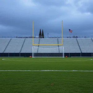 High school soccer field in Highland Park