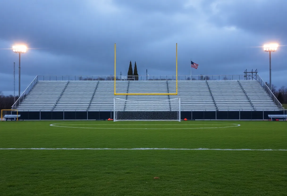 High school soccer field in Highland Park