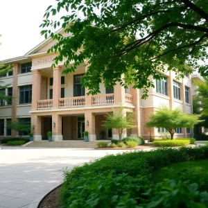 Exterior view of St. Philip's School Community Center in Dallas, Texas.