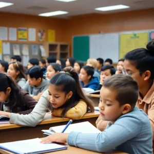 Students in a classroom during learning session