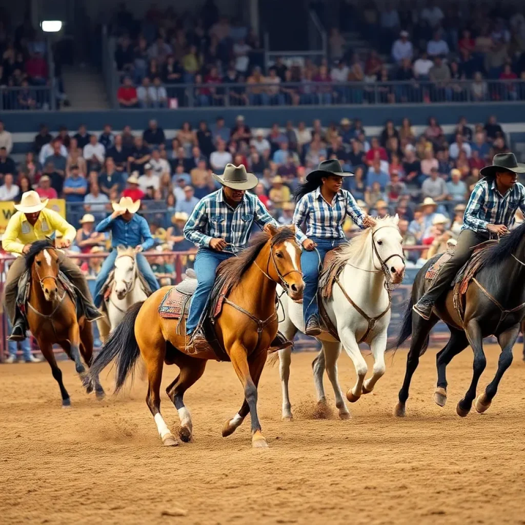 Black cowboys and cowgirls showcasing their skills at the Texas Black Invitational Rodeo