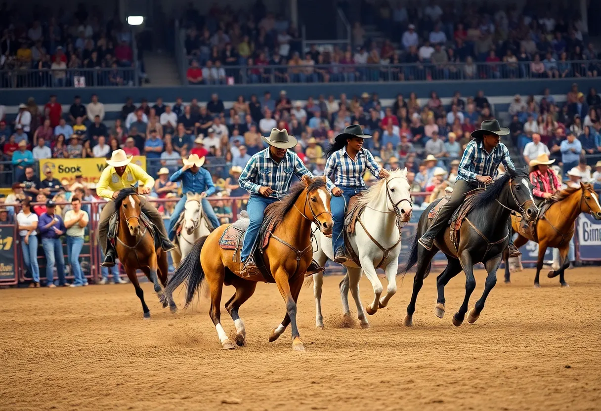 Black cowboys and cowgirls showcasing their skills at the Texas Black Invitational Rodeo