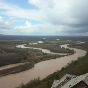Scenic view of Texas Hill Country flood aftermath