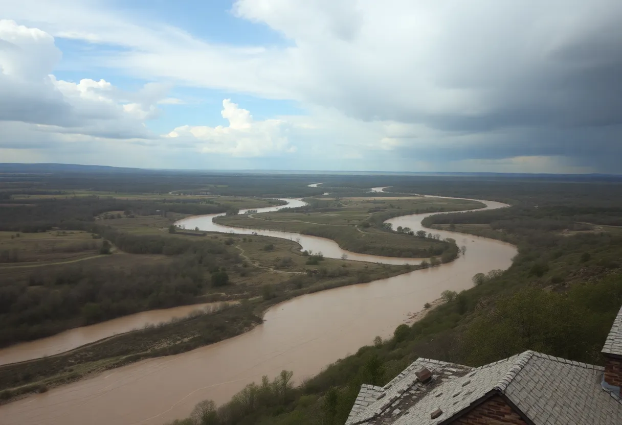 Scenic view of Texas Hill Country flood aftermath