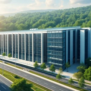 Conceptual image of the University of Dallas data center site