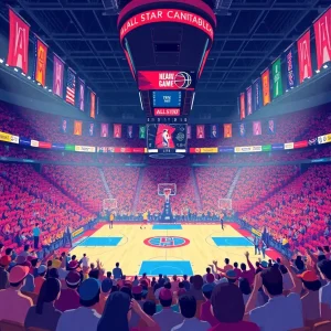 Fans cheering at a WNBA All-Star Game