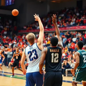 Basketball players competing during the WNBA All-Star Game.