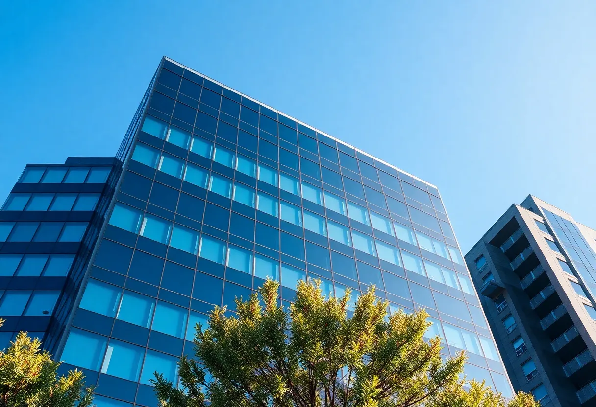 Modern corporate office building housing ALIANDO in Dallas, Texas