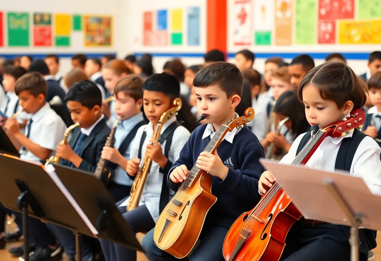Students showcasing their talents at Conrad High School music event