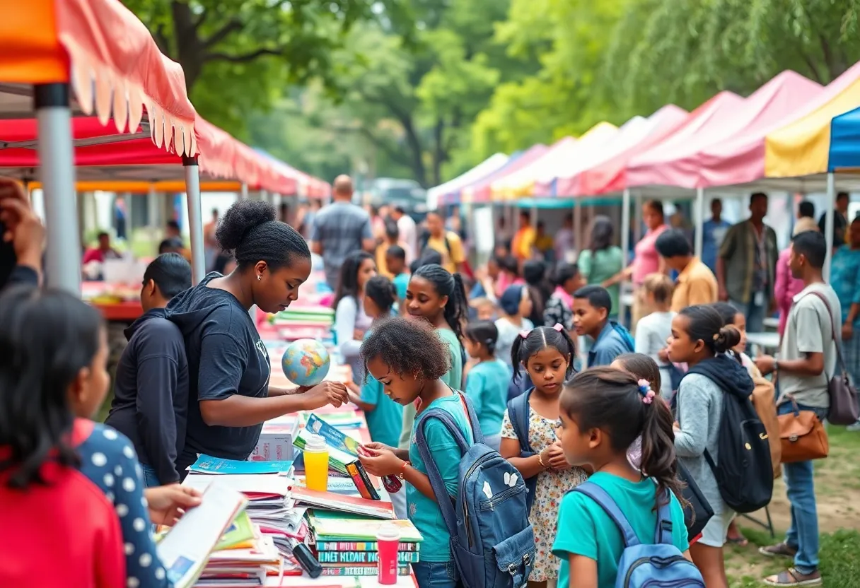 Families participating in the Dallas Back to School Fair