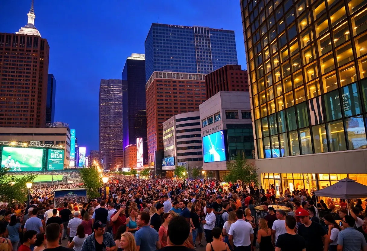 Crowds enjoying various events in Dallas-Fort Worth