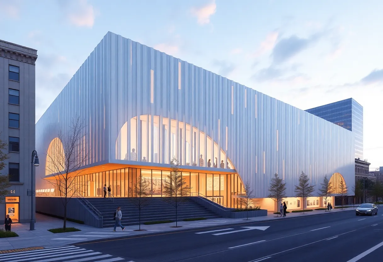 Architectural rendering of the Dallas Museum of Art expansion project.