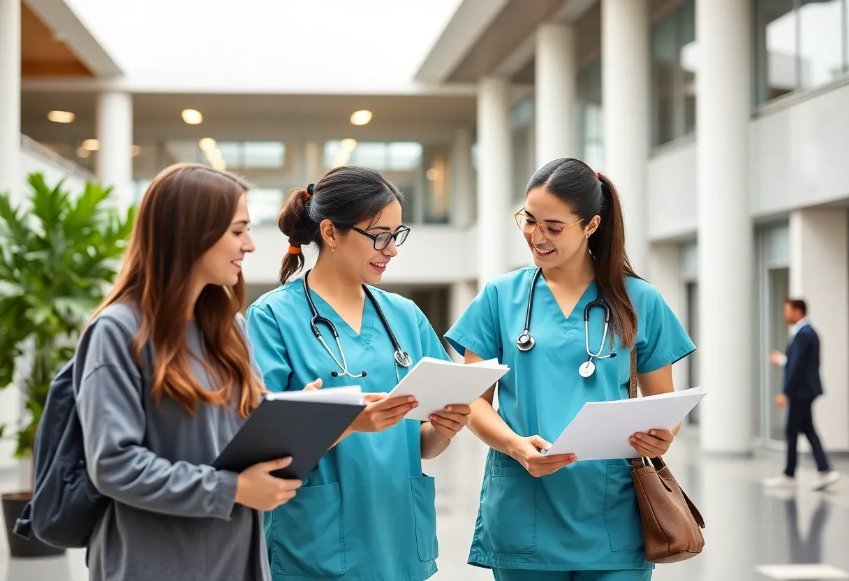 Students in a nursing program at Dallas College engaged in study.