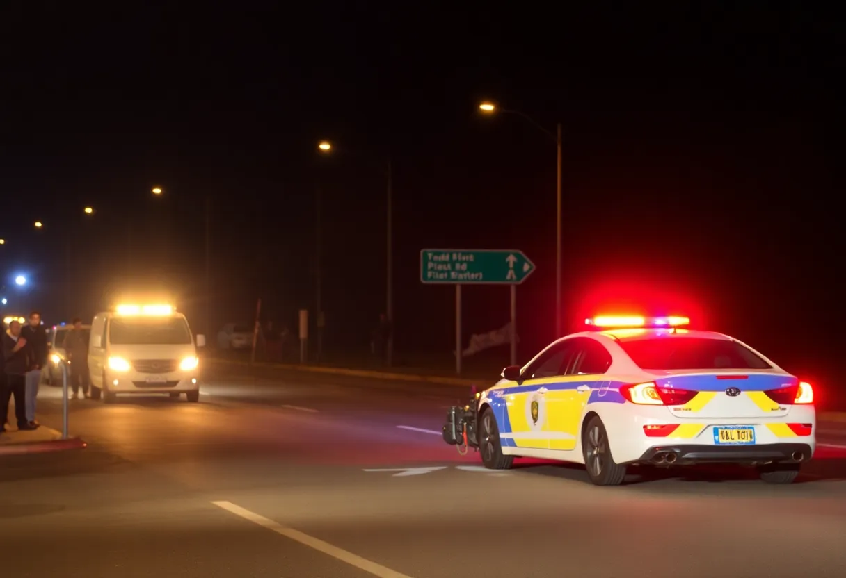 Dallas police at a hit-and-run scene