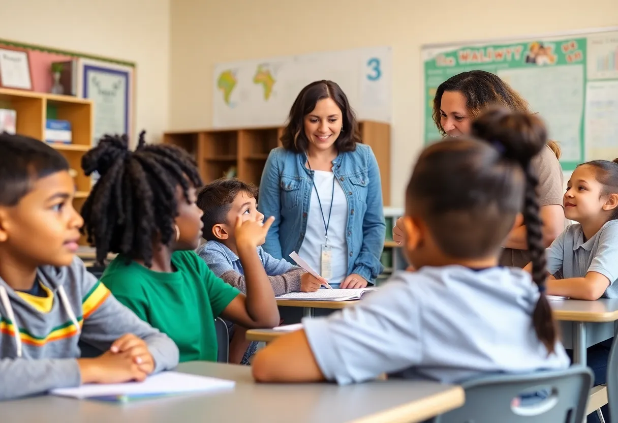 Engaged students in a Dallas private school classroom