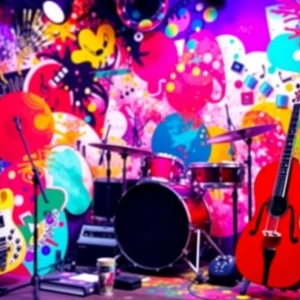 Artistic representation of modern music scene