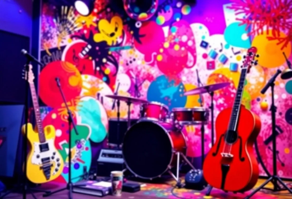 Artistic representation of modern music scene