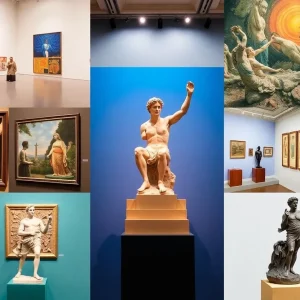 A collage of artworks from Fort Worth museums exhibitions